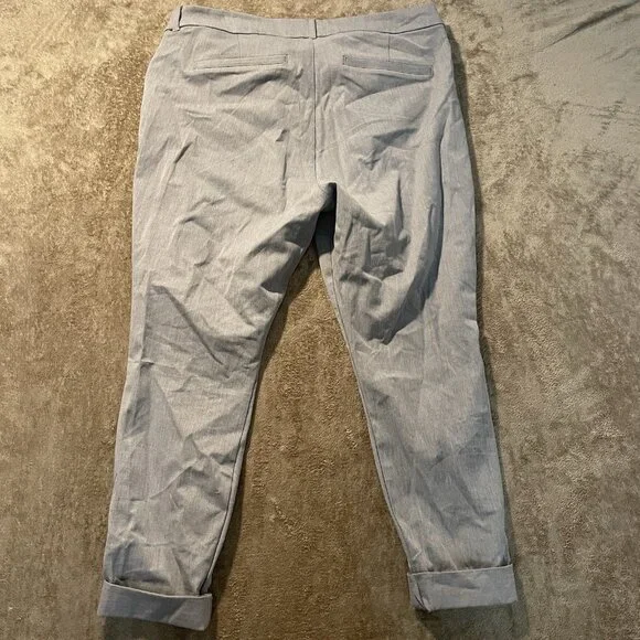 Old Navy Pants Womens 16 Pixie High Rise Gray Heathered Dress Career Cuffed - Picture 4 of 7
